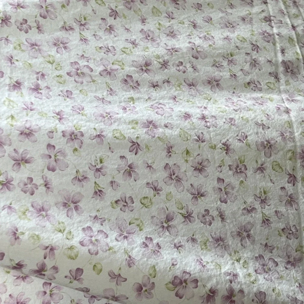 Vtg. Ralph Lauren King Sheet Set Lavender Purple Floral Calico 3-Piece USA Made